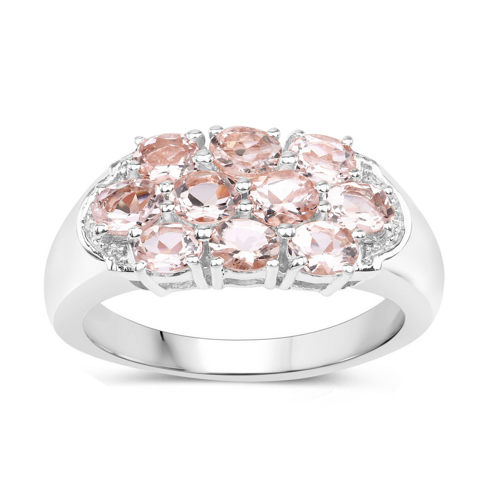 Natural Morganite Cluster Ring