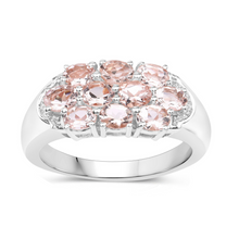 Load image into Gallery viewer, Natural Morganite Cluster Ring