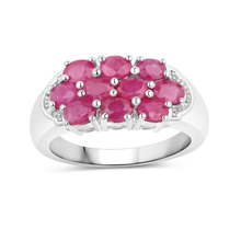 Load image into Gallery viewer, Natural Ruby Silver Cluster Ring