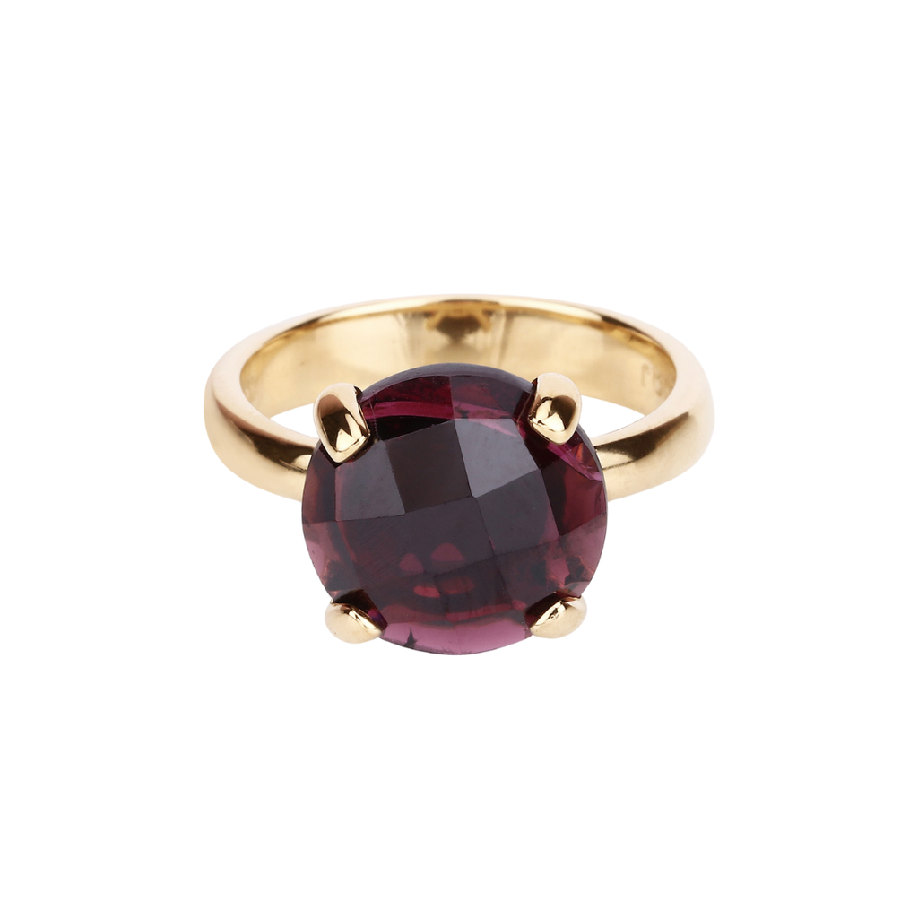 Natural Garnet Engagement Solitaire Ring