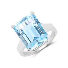 Load image into Gallery viewer, Genuine Blue Topaz Statement Ring