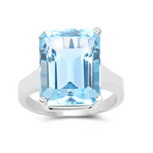Load image into Gallery viewer, Genuine Blue Topaz Statement Ring