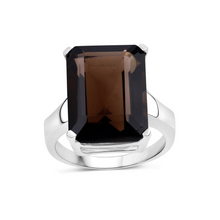 Load image into Gallery viewer, Genuine Brown Smoky Quartz Solitaire Ring