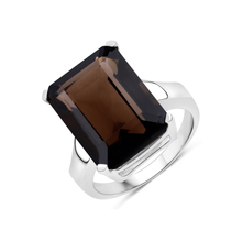 Load image into Gallery viewer, Genuine Brown Smoky Quartz Solitaire Ring