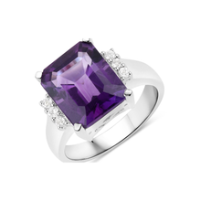 Load image into Gallery viewer, Genuine Purple Amethyst Cocktail Ring