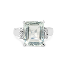 Load image into Gallery viewer, Genuine Green Amethyst Solitaire Ring