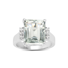 Load image into Gallery viewer, Genuine Green Amethyst Solitaire Ring