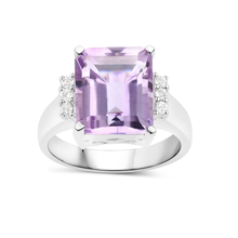 Load image into Gallery viewer, Genuine Pink Amethyst Engagement Ring