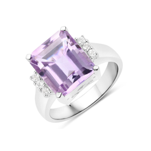Load image into Gallery viewer, Genuine Pink Amethyst Engagement Ring
