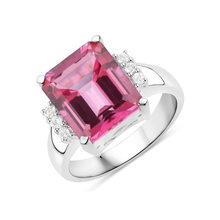 Load image into Gallery viewer, Genuine Pink Topaz Silver Ring