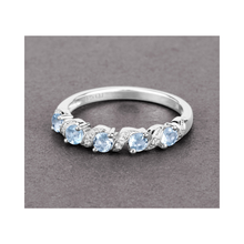 Load image into Gallery viewer, Genuine Aquamarine 5 Stone Ring