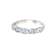 Load image into Gallery viewer, Genuine Aquamarine 5 Stone Ring
