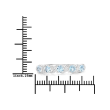 Load image into Gallery viewer, Genuine Aquamarine 5 Stone Ring