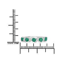 Load image into Gallery viewer, Genuine Emerald and White Topaz 5 Stone Ring