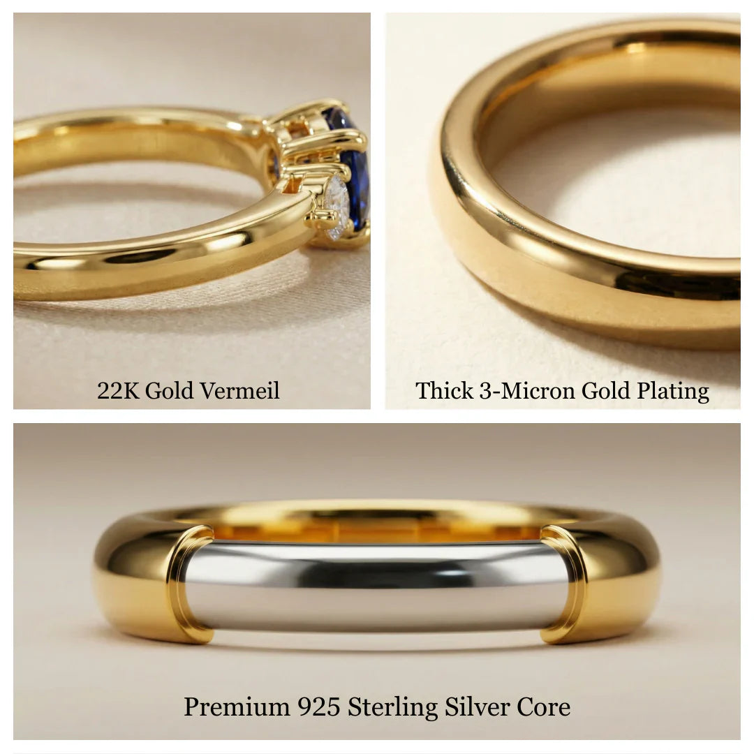 22k Gold Vermeil Genuine Ruby Solitaire Ring