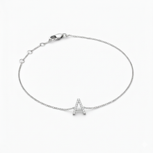 Load image into Gallery viewer, Mini Block Initial Diamond Bracelet Gold