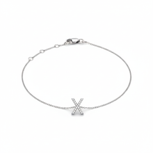 Load image into Gallery viewer, Mini Block Initial Diamond Bracelet Gold