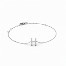 Load image into Gallery viewer, Mini Block Initial Diamond Bracelet Gold