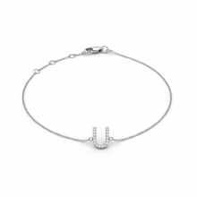 Load image into Gallery viewer, Mini Block Initial Diamond Bracelet Gold