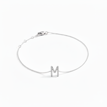 Load image into Gallery viewer, Mini Block Initial Diamond Bracelet Gold