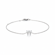 Load image into Gallery viewer, Mini Block Initial Diamond Bracelet Gold