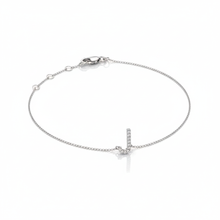 Load image into Gallery viewer, Mini Block Initial Diamond Bracelet Gold