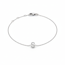 Load image into Gallery viewer, Mini Block Initial Diamond Bracelet Gold