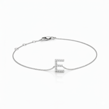 Load image into Gallery viewer, Mini Block Initial Diamond Bracelet Gold