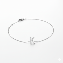 Load image into Gallery viewer, Mini Block Initial Diamond Bracelet Gold