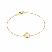 Load image into Gallery viewer, Mini Block Initial Diamond Bracelet Gold