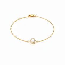 Load image into Gallery viewer, Mini Block Initial Diamond Bracelet Gold