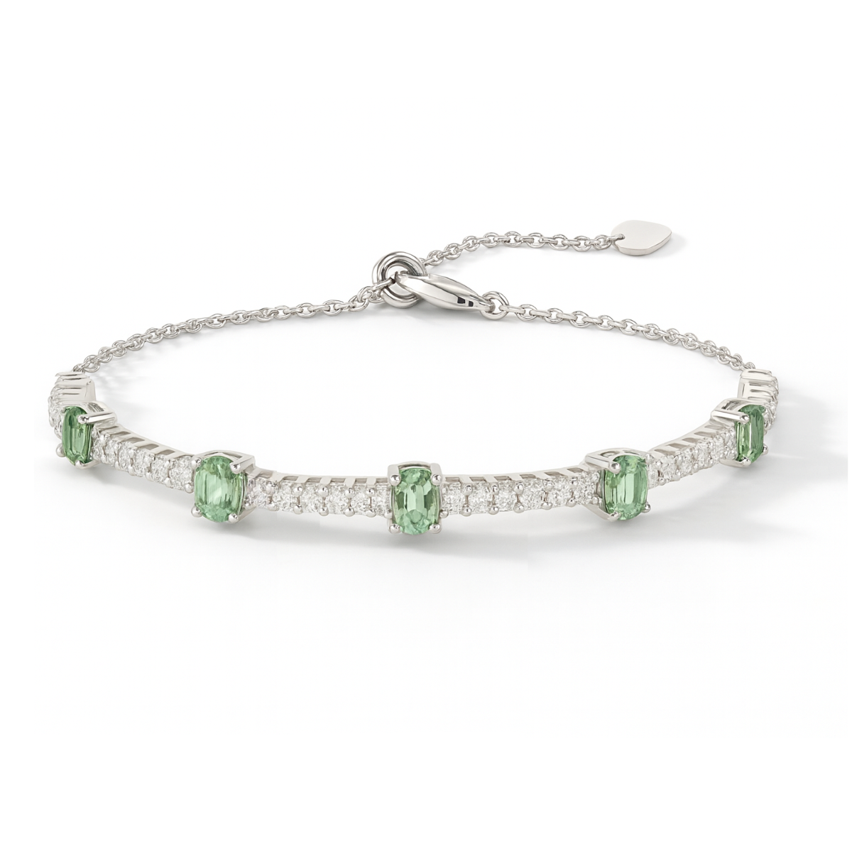 Green Sapphire Adjustable Bracelet