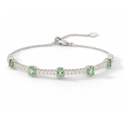 Green Sapphire Adjustable Bracelet
