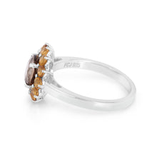 Load image into Gallery viewer, Smoky Quartz Sunflower Ring FineColorJewels best gift for girls, best gift for women, Christmas gift, dla-dm-discount-all-154898, gemstone jewelry, gift for her, Gift for Mom, gift for women, gift from daughter, Scorpio Birthstone ring, Smoky Quartz Ring, sterling silver, Sunflower jewelry, Sunflower Ring, Valentine&#39;s Day gift