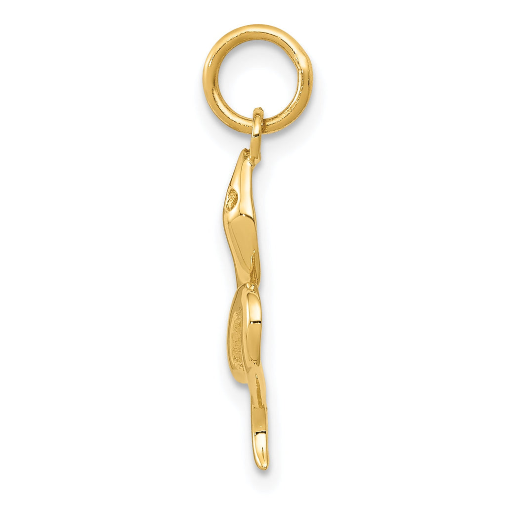 14k Gold Snake Charm Pendant