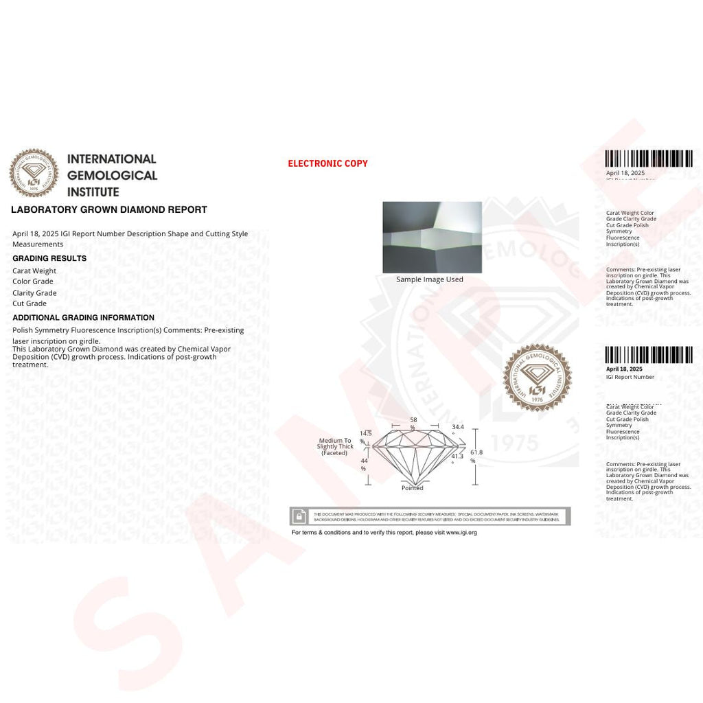 Asscher Cut Loose Lab Grown Diamond Stone VS1 IGI Certified