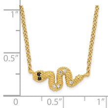 Load image into Gallery viewer, Cubic Zirconia Snake Necklace Silver