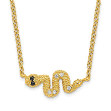 Load image into Gallery viewer, Cubic Zirconia Snake Necklace Silver