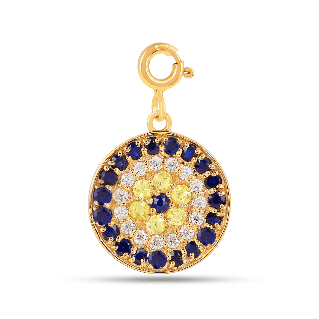 Evil Eye Charm Pendant FineColorJewels 18k Gold Plated, best gift for girls, best gift for women, Bracelet Charm, Christmas gift, dla-dm-discount-all-154898, Gemstone Charm, gift for her, Gift for Mom, gift for women, gift from daughter, Mini Pendant, Necklace Charms, New Year gift, Protective Pendant, sapphire pendant, Summer Jewelry, Turkish Evil Eye, Valentine's Day gift