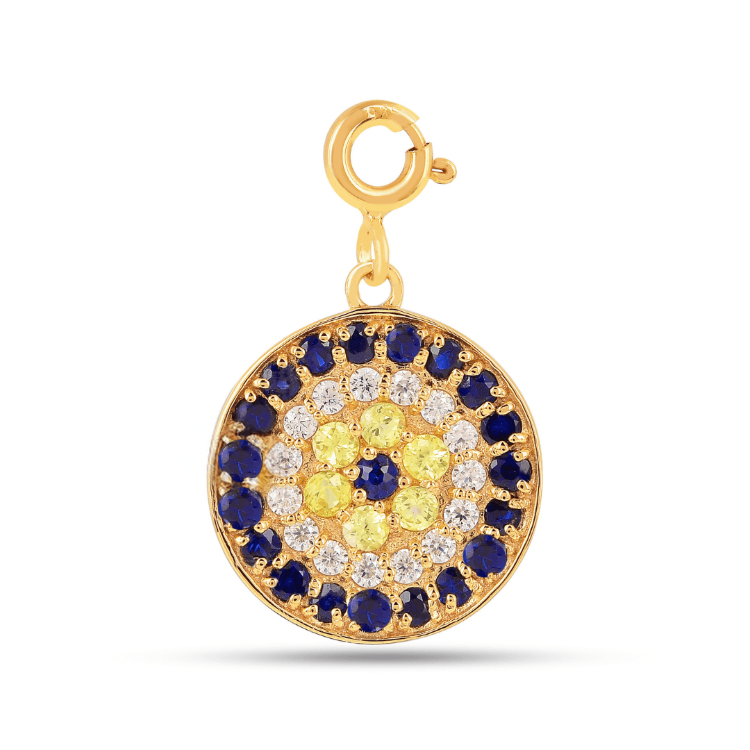 Evil Eye Charm Pendant FineColorJewels 18k Gold Plated, best gift for girls, best gift for women, Bracelet Charm, Christmas gift, dla-dm-discount-all-154898, Gemstone Charm, gift for her, Gift for Mom, gift for women, gift from daughter, Mini Pendant, Necklace Charms, New Year gift, Protective Pendant, sapphire pendant, Summer Jewelry, Turkish Evil Eye, Valentine's Day gift
