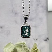 Load image into Gallery viewer, Octagon Moss Agate Pendant Green Moss Agate Pendant Necklace 