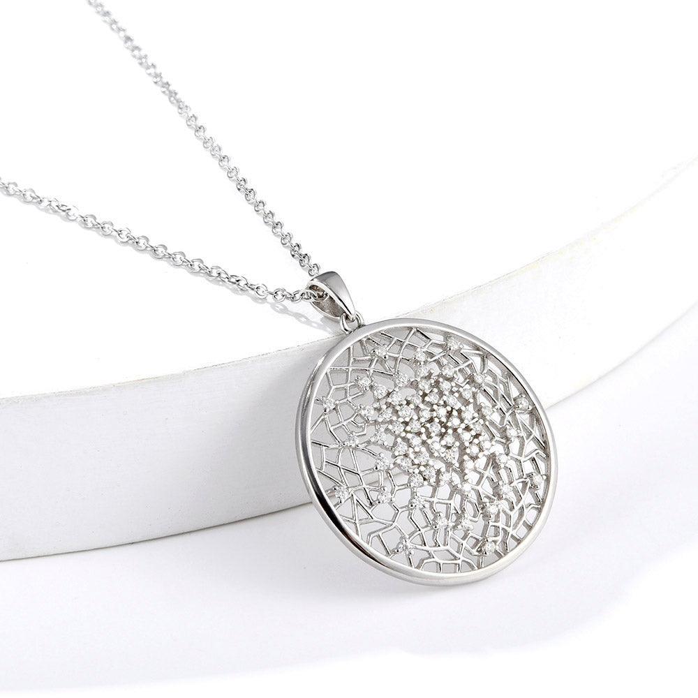 Flower of Life Moissanite Necklace - FineColorJewels