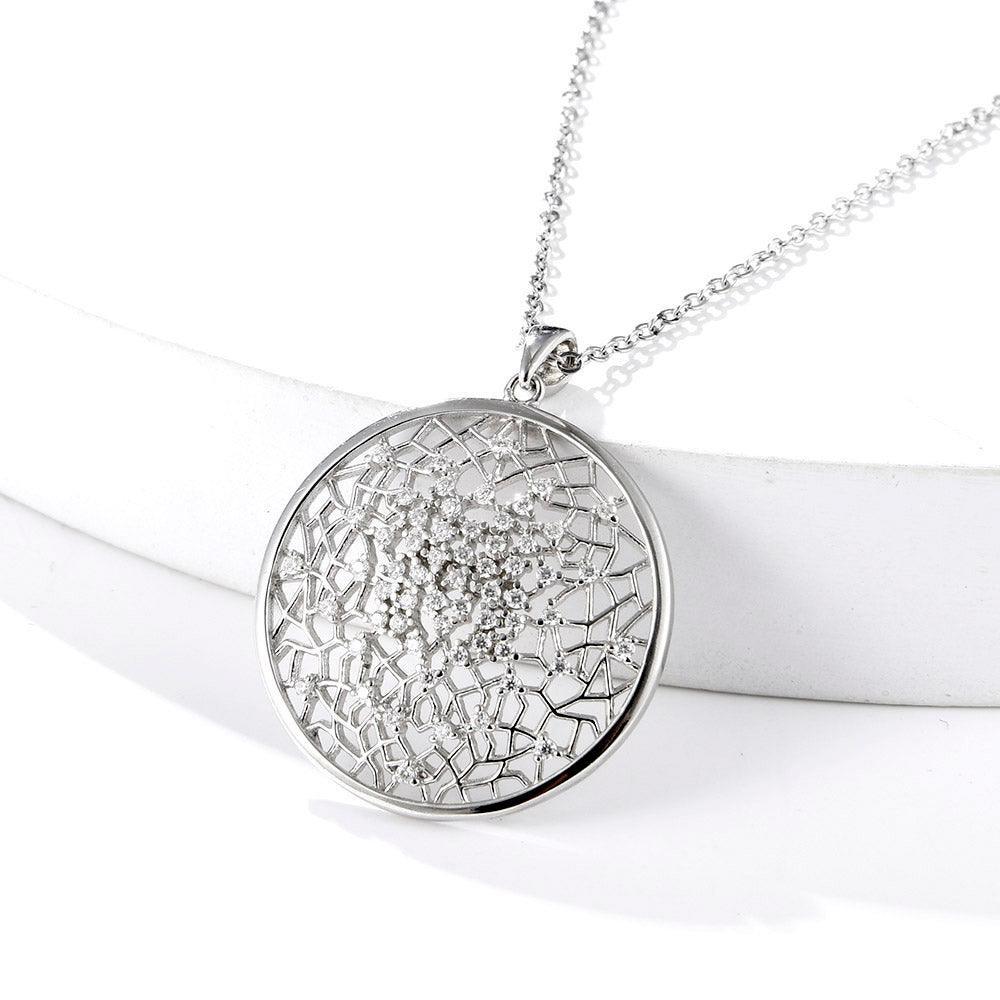 Flower of Life Moissanite Necklace - FineColorJewels