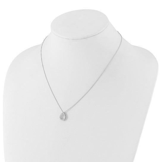14K White Gold Lab Diamond Open Teardrop Pendant Necklace Fine Color Jewels 14k White Gold, best gift for girls, best gift for women, Christmas gift, Dainty Necklace, dla-dm-discount-all-153807, gift for her, Gift for Mom, gift for women, gift from daughter, Jewelry Gift, Lab Grown Diamond, Mother's Day Gift, New Year gift, Pear Shape Necklace, Valentine's Day gift, Wedding Jewelry