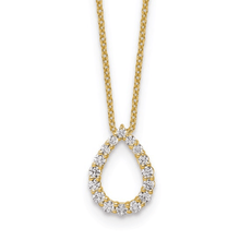 Load image into Gallery viewer, 14K Gold Lab Diamond Open Teardrop Pendant Necklace Fine Color Jewels 14k White Gold, best gift for girls, best gift for women, Christmas gift, Dainty Necklace, dla-dm-discount-all-145099, dla-dm-discount-all-153807, gift for her, Gift for Mom, gift for women, gift from daughter, Jewelry Gift, Lab Grown Diamond, Mother&#39;s Day Gift, New Year gift, Pear Shape Necklace, Valentine&#39;s Day gift, Wedding Jewelry