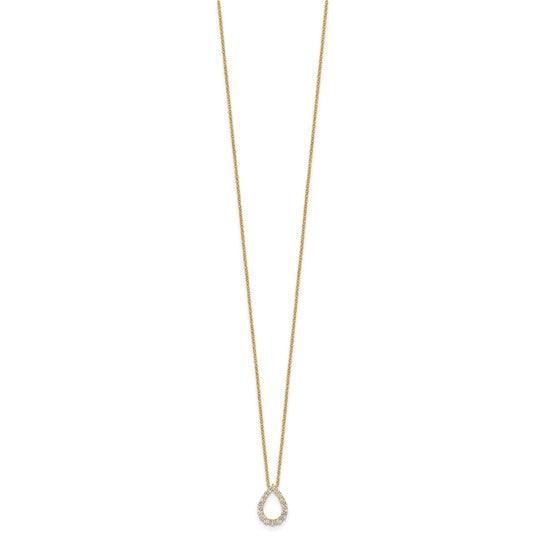 14K Gold Lab Diamond Open Teardrop Pendant Necklace Fine Color Jewels 14k White Gold, best gift for girls, best gift for women, Christmas gift, Dainty Necklace, dla-dm-discount-all-145099, dla-dm-discount-all-153807, gift for her, Gift for Mom, gift for women, gift from daughter, Jewelry Gift, Lab Grown Diamond, Mother's Day Gift, New Year gift, Pear Shape Necklace, Valentine's Day gift, Wedding Jewelry