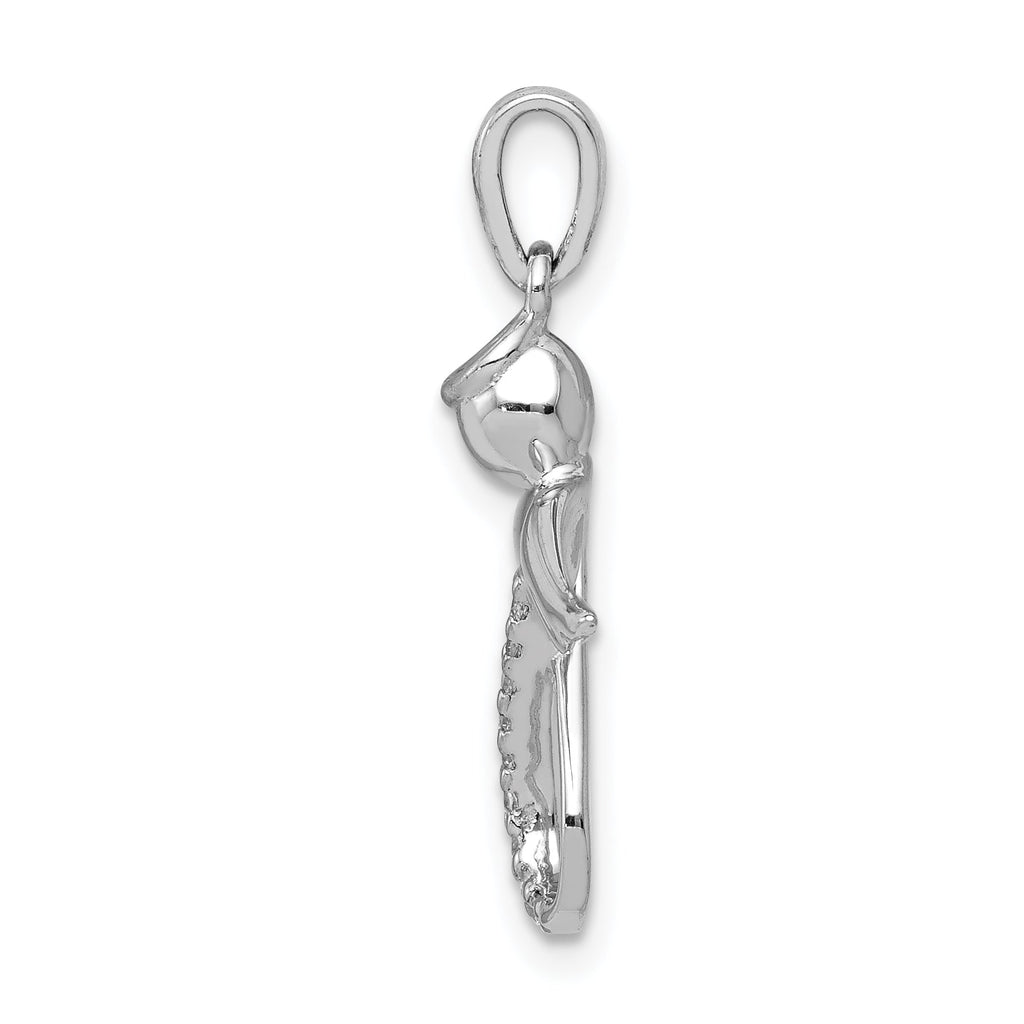 14k White Gold Diamond Infinity Angel Wing Pendant