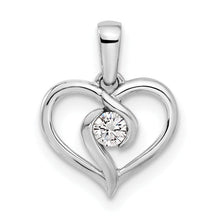 Load image into Gallery viewer, 14K White Gold Heart Shaped Twisted Pendant Fine Color Jewels aesthetic pendant, best gift for girls, best gift for women, Christmas gift, diamond charm, diamond stud pendant, gift for her, gift for lovers, Gift for Mom, gift for women, gift from daughter, gift ideas for her, gifts for her, gold and diamond, gold pendant, heart motif, heart pendant, heart shape pendant, heart shaped pendant, lovers gift, Mother&#39;s Day Gift, New Year gift, twisted pendant, two tone pendant, Valentine&#39;s Day gift