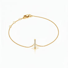 Load image into Gallery viewer, Mini Block Initial Diamond Bracelet Gold