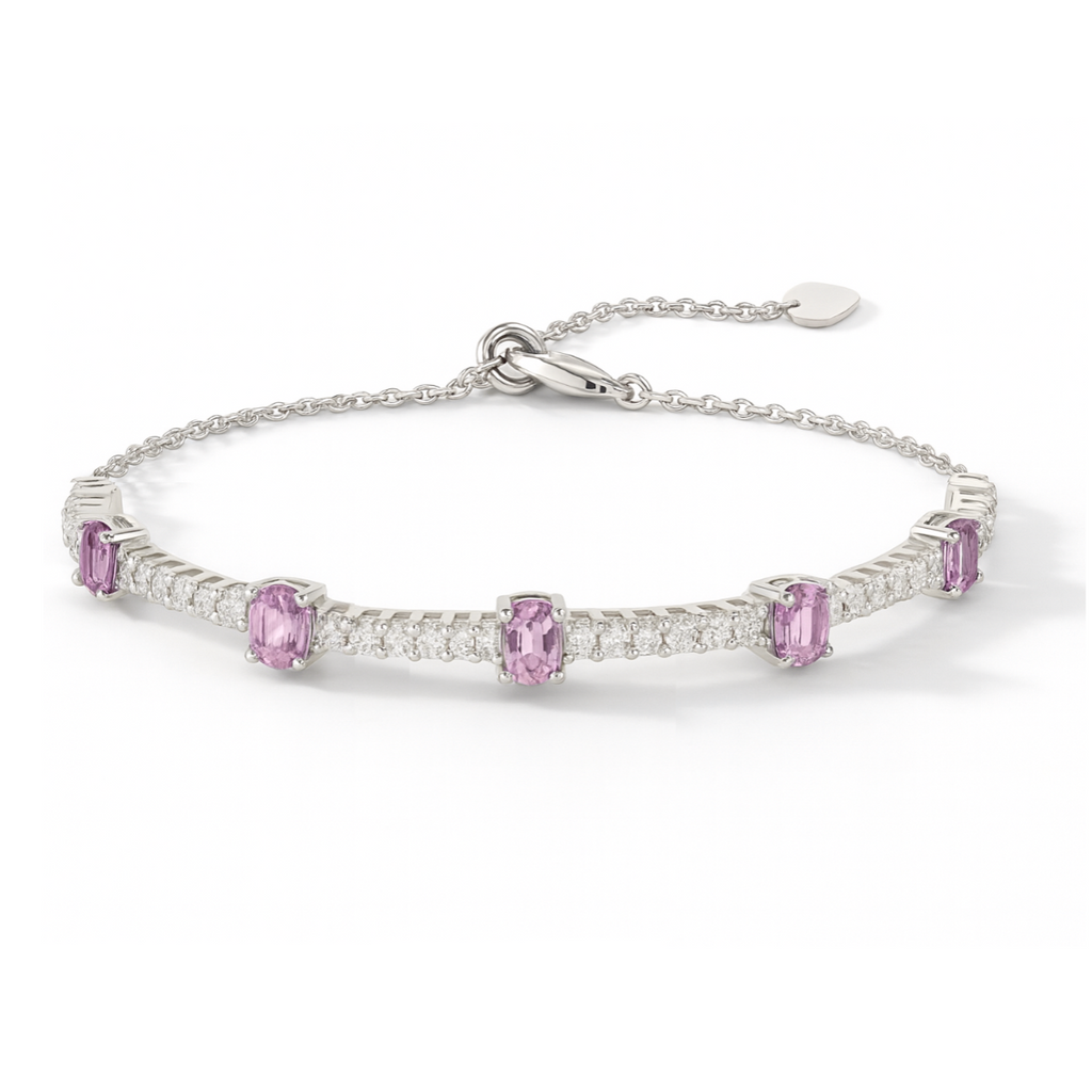 Pink Sapphire Adjustable Bracelet
